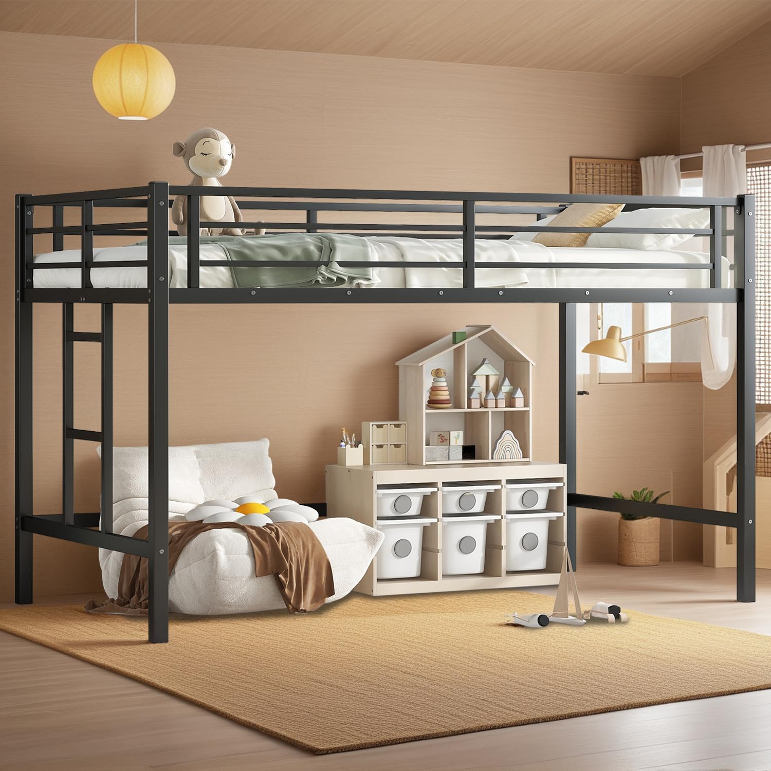 Amazon.com: AnoYishev Loft Bed Twin, Loft Bed for Kids with Ladders and ...