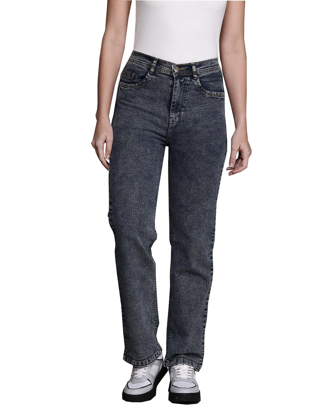 nifty Womens Mid Rise Denim Stretchable Straight Fit Boyfriend Jeans-picture-34