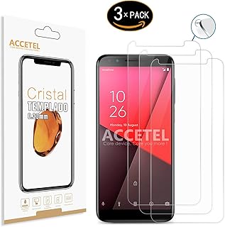 Accetel Vodafone Smart N9 Protector Cristal Templado Protector de Pantalla Vidrio Templado para Vodafone Smart N9 5.5'' Pulgadas Transparente 3 Unidades