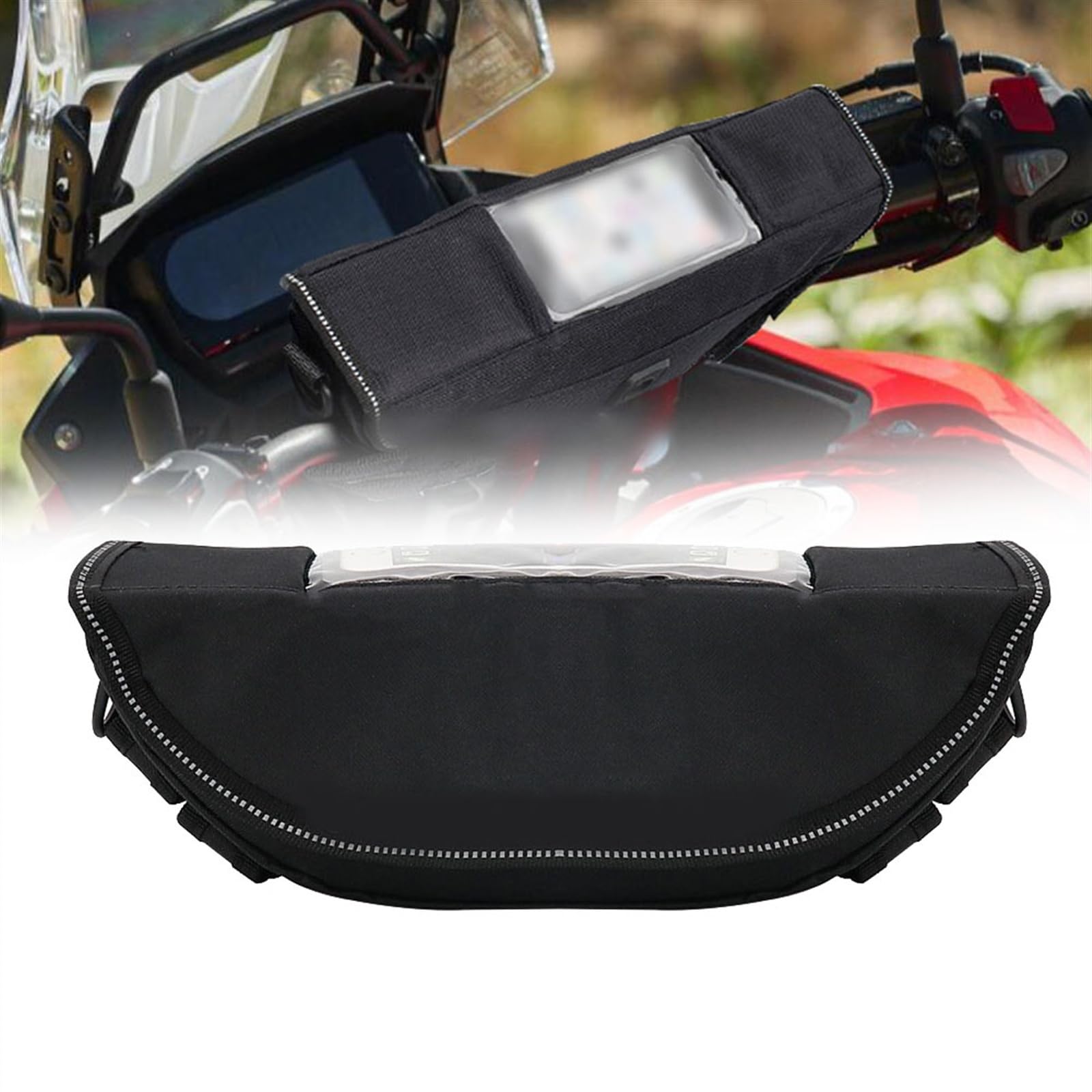 Sacoche guidon étanche Honda CB500X accessoires voyage moto noir et navigation