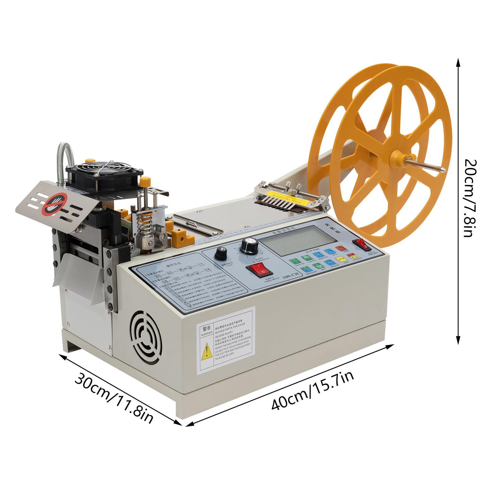 Máquina de corte de 440 W, cortador automático de cinta caliente y frío, 350 °C, máquina de corte automática, 100 unidades/min, ancho de corte 1-95 mm para cortar bolsas tejidas sacos de nailon