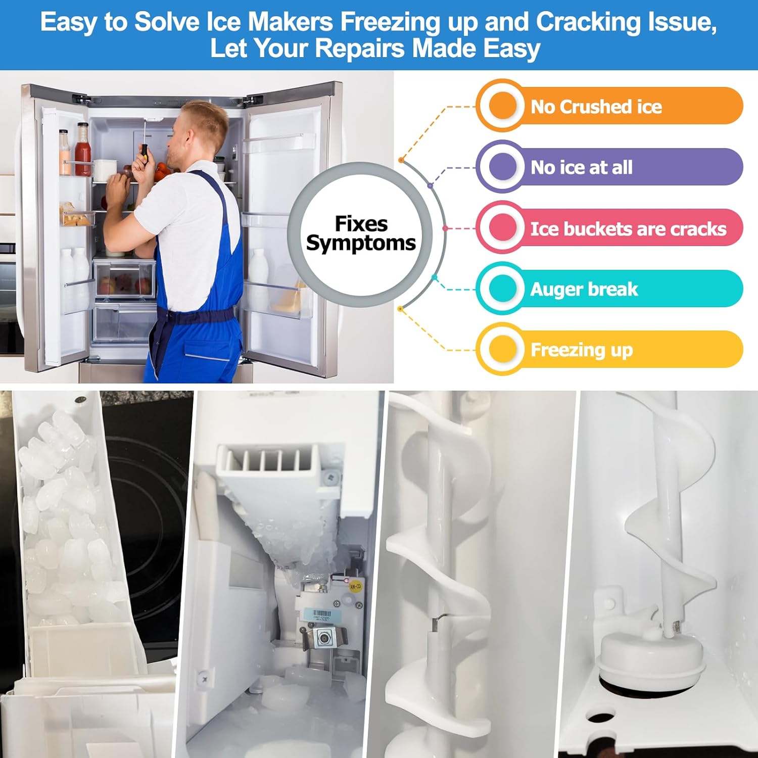 Upgraded DA97-20156B Refrigerator Ice Bucket Compatible with Samsung Ice Maker Replacement Ice Tray Parts DA97-20156A RF28R7201SR RF28R7351SR RF27T5201SR RF27T5201SG RF28HMEDBSR RF27T5501SR Ice Maker