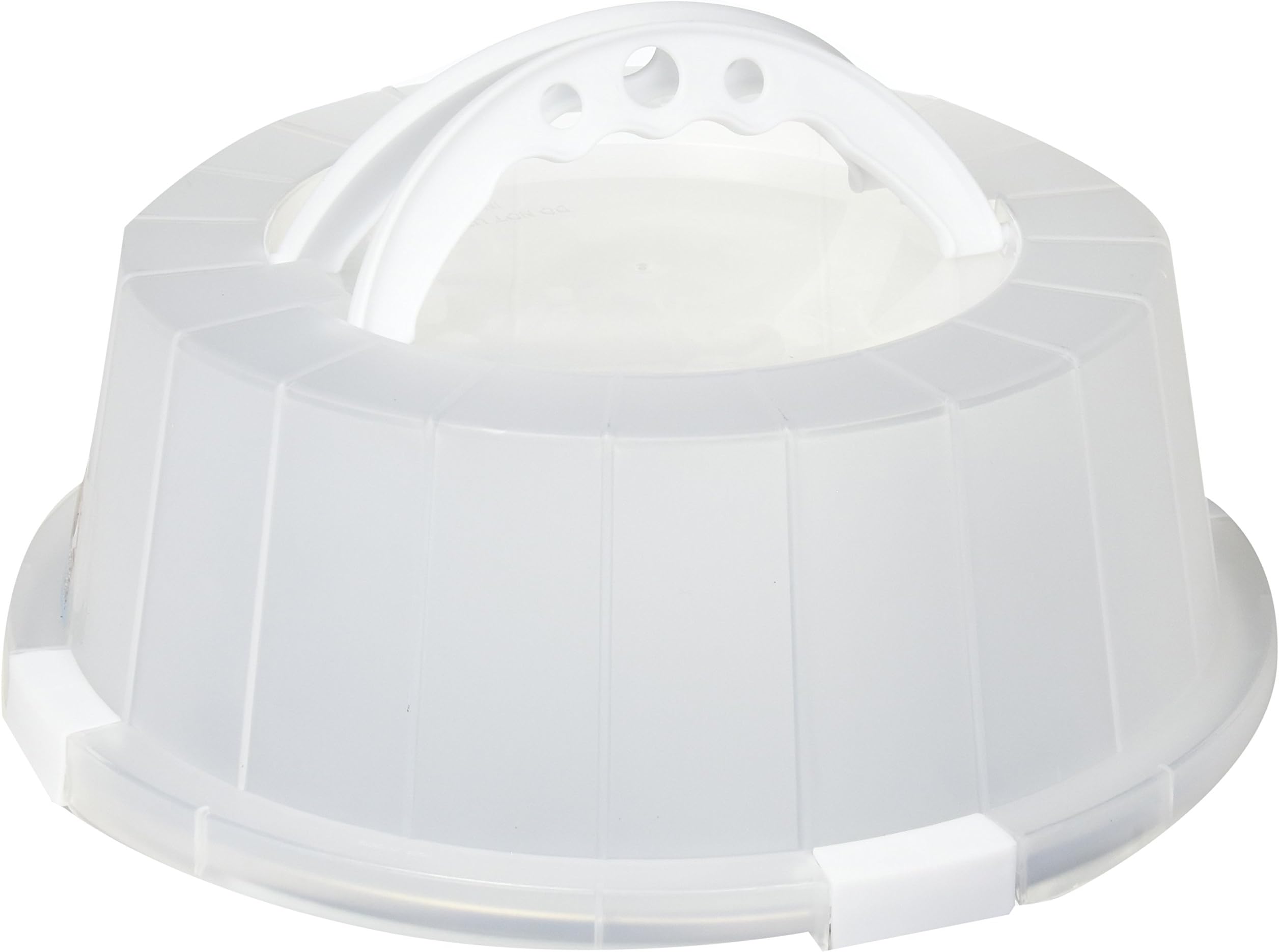 G&S Metal Products EZ Baker Uncoated Steel Cake and Pastry Bakeware Carrier with Locking Cover, 12'', White