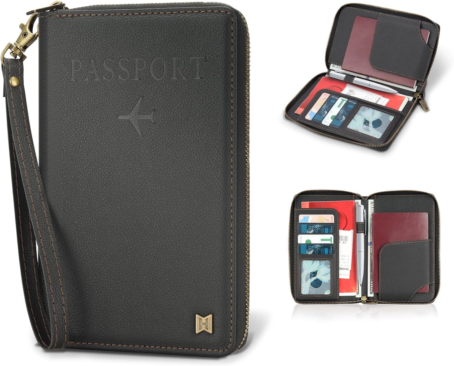 Misscase Phone Case for Premium Leather Passport Holder Covers Case, Waterproof RFID Blocking Travel Wallet Passport Holder with Pen Holder, Cute Passport Book for Women/Men(Black) Misscase Phone Case for Premium Leather Passport Holder Covers Case, Waterproof RFID Blocking Travel Wallet Passport Holder with Pen Holder, Cute Passport Book for Women/Men(Black)