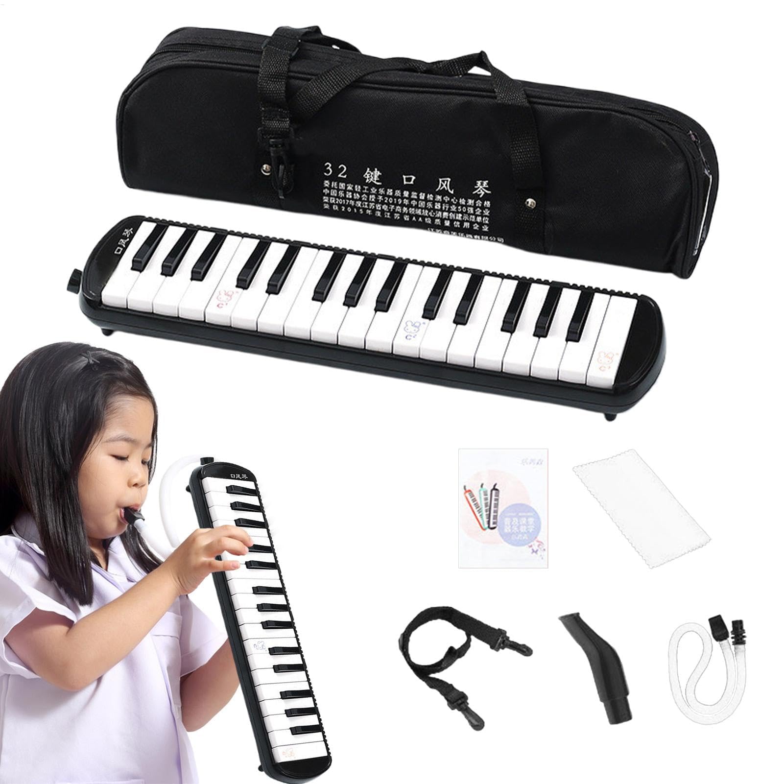 Melodica dla dorosłych, Melodica Instrument Air Keyboard Piano, 32-klawiszowa klawiatura Harmonium Instrument z torbą do przenoszenia, dla początkujących i profesjonalistów