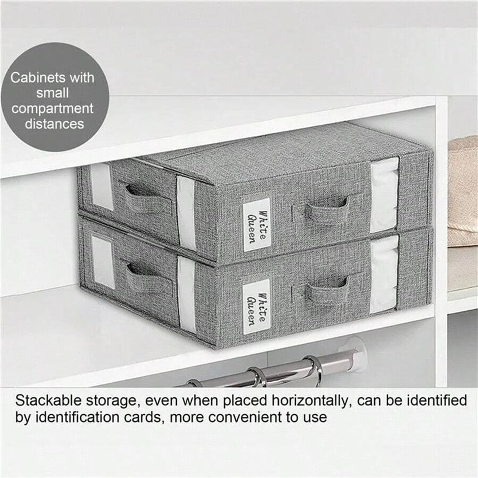 Frlanse 5 Pack Foldable Bed Sheet Organizer and Storage With 5 Bed Sheet Organizer Bands Linen Storage Box Container (King&Queen) For Closet Sheets Set Bedding Duvet Covers and Pillow Cases