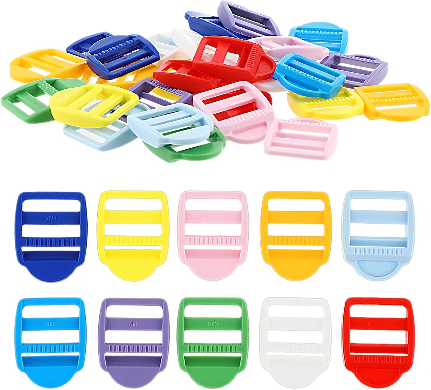 Lot De 20 Boucles Plastique Clips à Dégagement Latéral Rapide - Jaune - 11 Mm - Uxcell