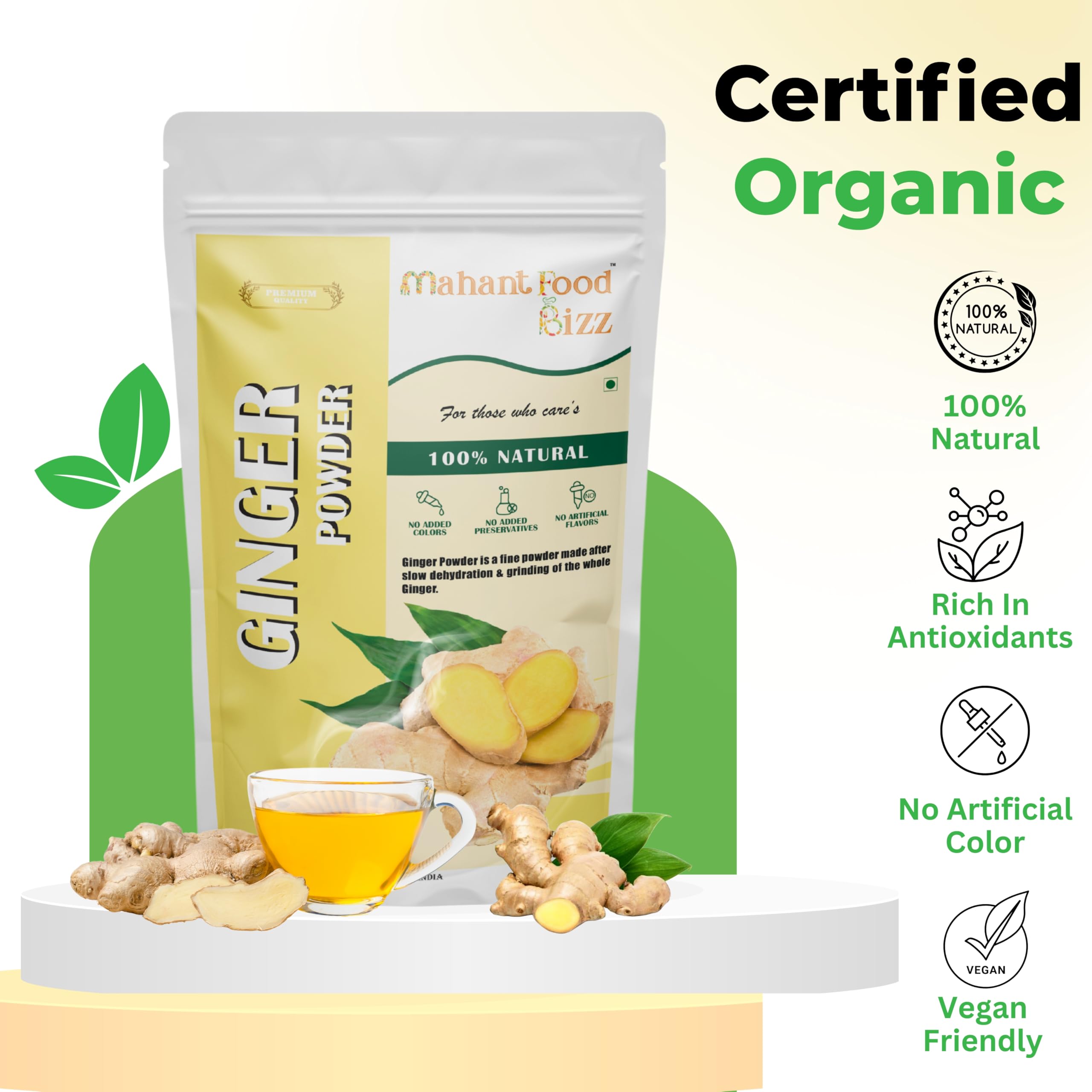 Mahant Food Bizz Ginger Powder, 200g (7.05oz) - 100% Natural, No Added Colors or Preservatives, Pure Ginger Powder 2