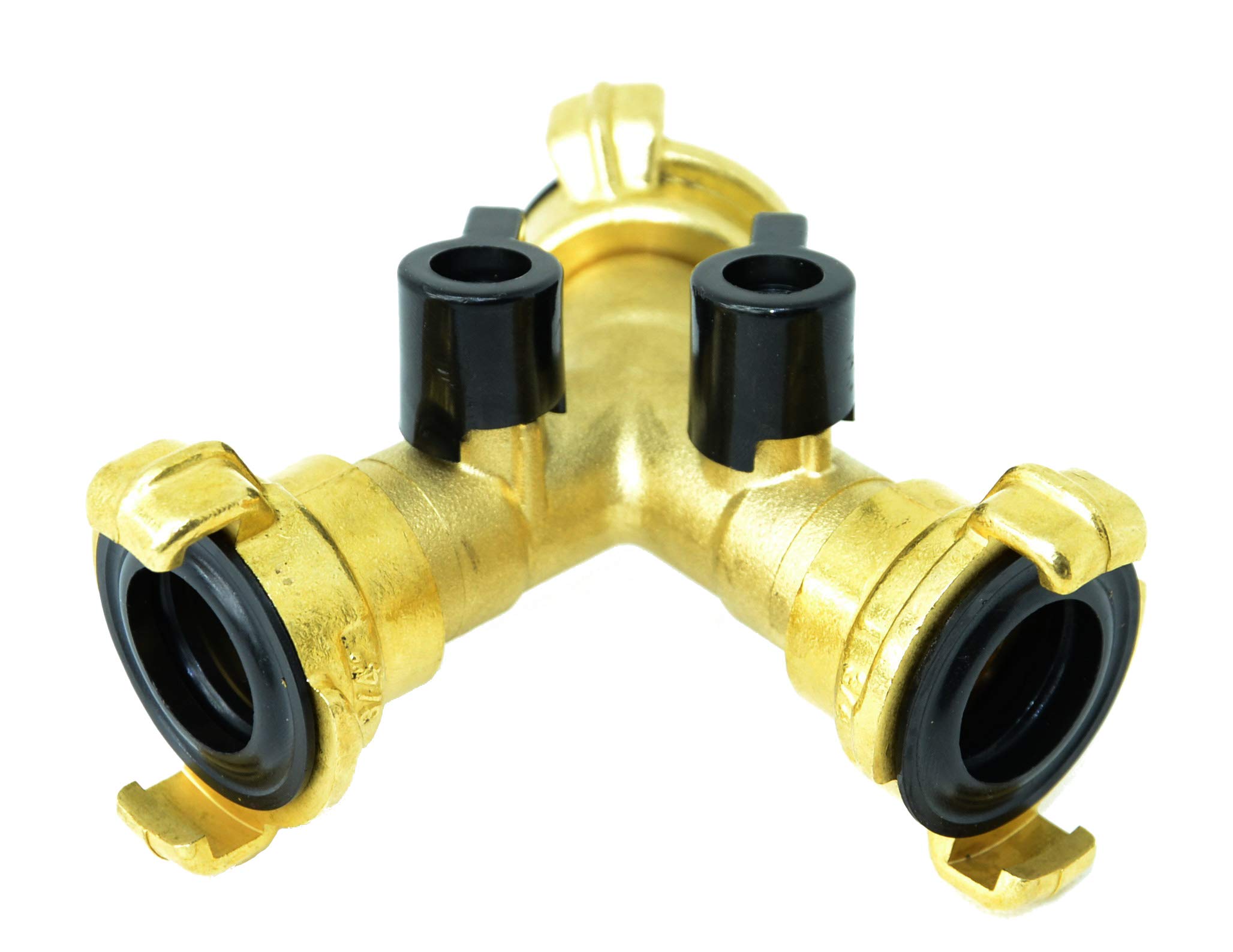Geka Y Splitter Female and Stop Valve Brass Two Way Distribution Board