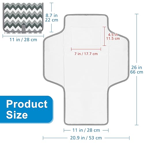 Miniatura 21 de Accmor Cambiador de pañales portátil, cambiador de bebé impermeable, almohadillas de cambio de pañales plegables para bebé Arrow
