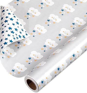 American Greetings Reversible Baby Shower Wrapping Paper - 1 Roll 30 in x 70 ft.)