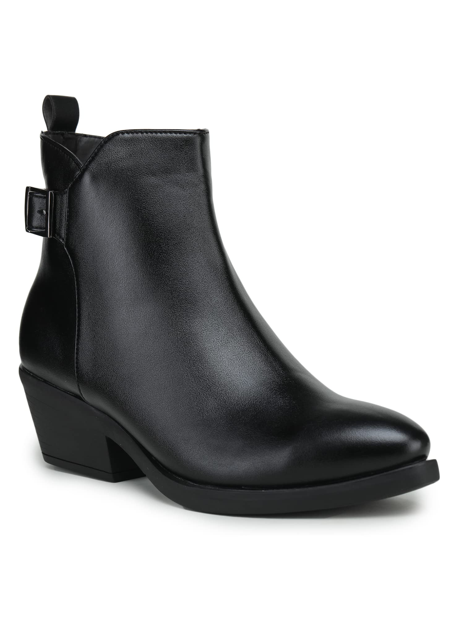 Gardin womens Black boot with zipper and buckle (B09X1JLMZ1) Amazon Price History, Amazon Price Tracker