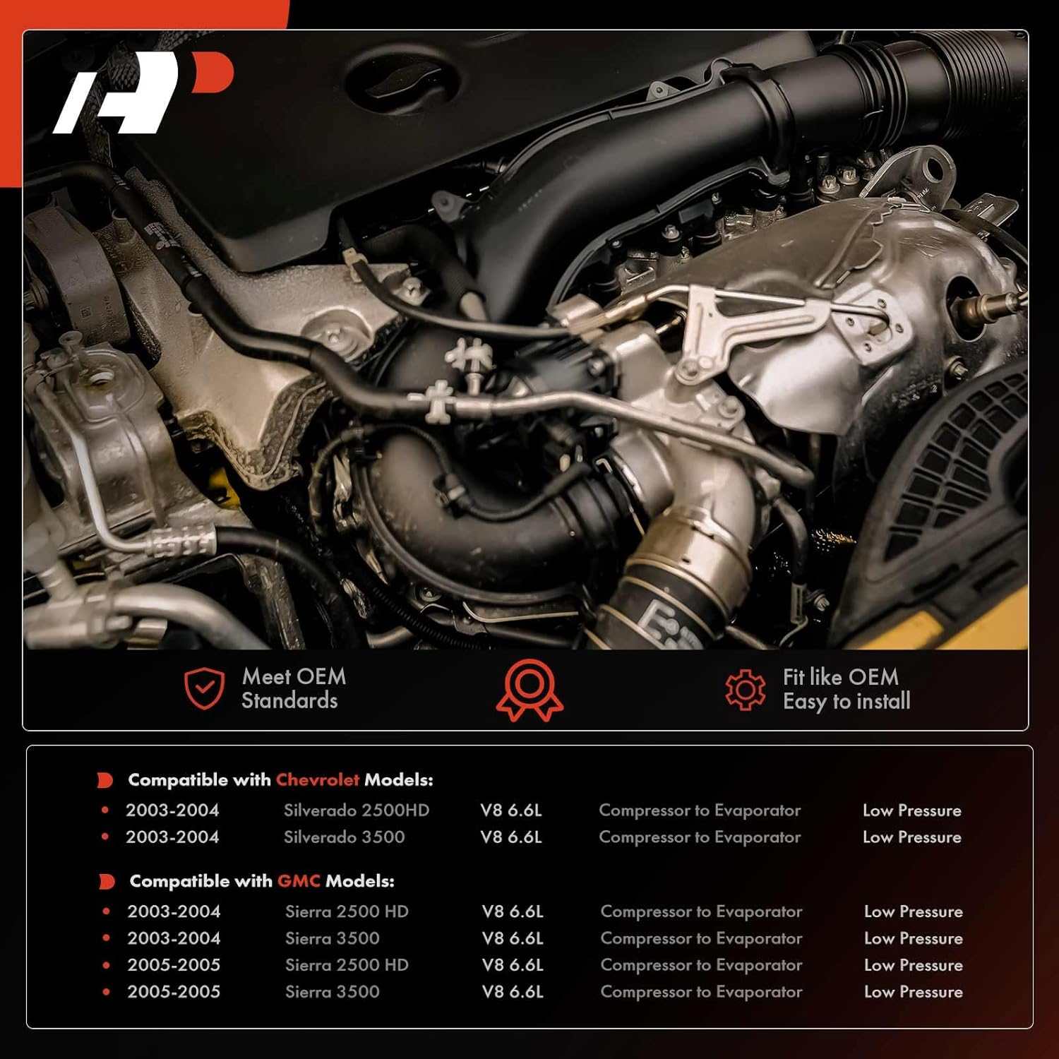 A-Premium A/C Suction Line Hose Assembly Compatible with Chevrolet, GMC Models - Silverado Sierra 2500 HD 3500, Compressor to Evap