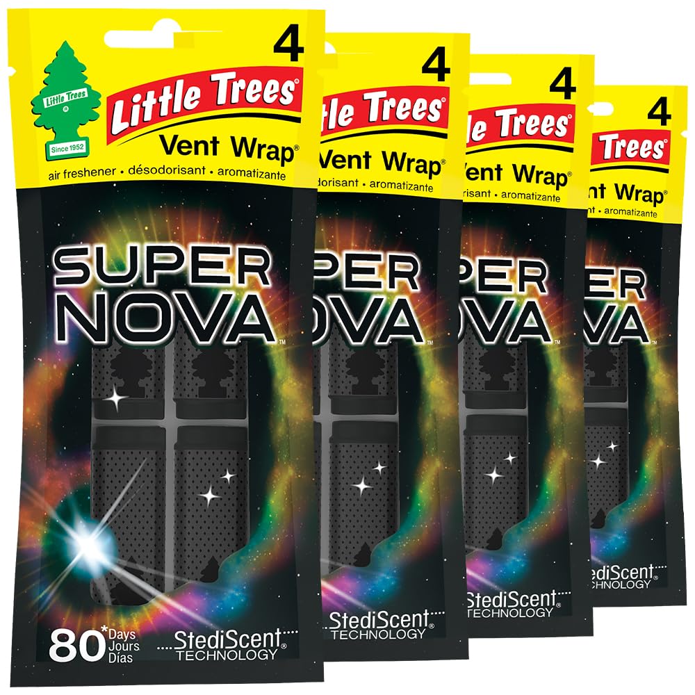 LITTLE TREES Car Air Freshener | Vent Wrap Provides Long-Lasting Scent, Invisibly Fresh! | Supernova, 16 Air Fresheners