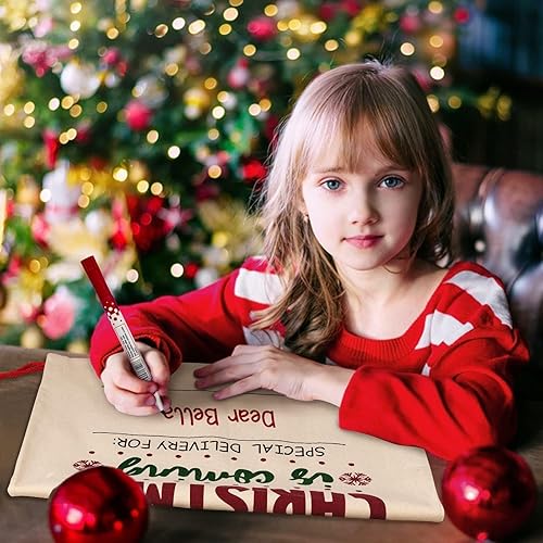 Miniatura 4 de HBlife Saco de lona de Papá Noel, bolsas grandes de Papá Noel de 19.7 x 27.6 pulgadas para regalos, sacos de Navidad personalizados para regalos con