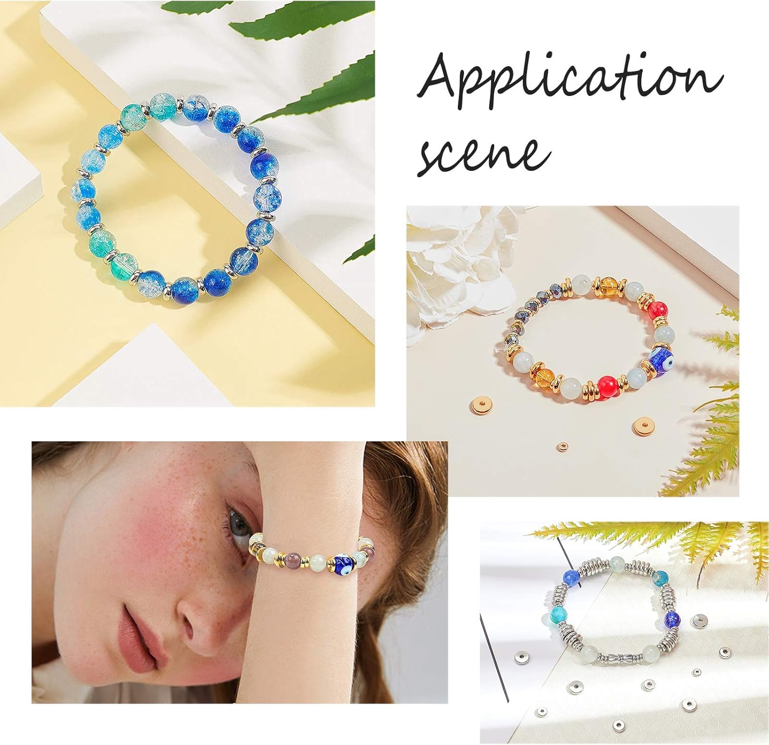 UNICRAFTALE About 100pcs 2 Colors 6mm Round Spacer Beads Stainless Steel Loose Beads 1.8mm Small Hole Beads Spacers for DIY Jewelry Making Golden,Stainless Steel Color - Image 5