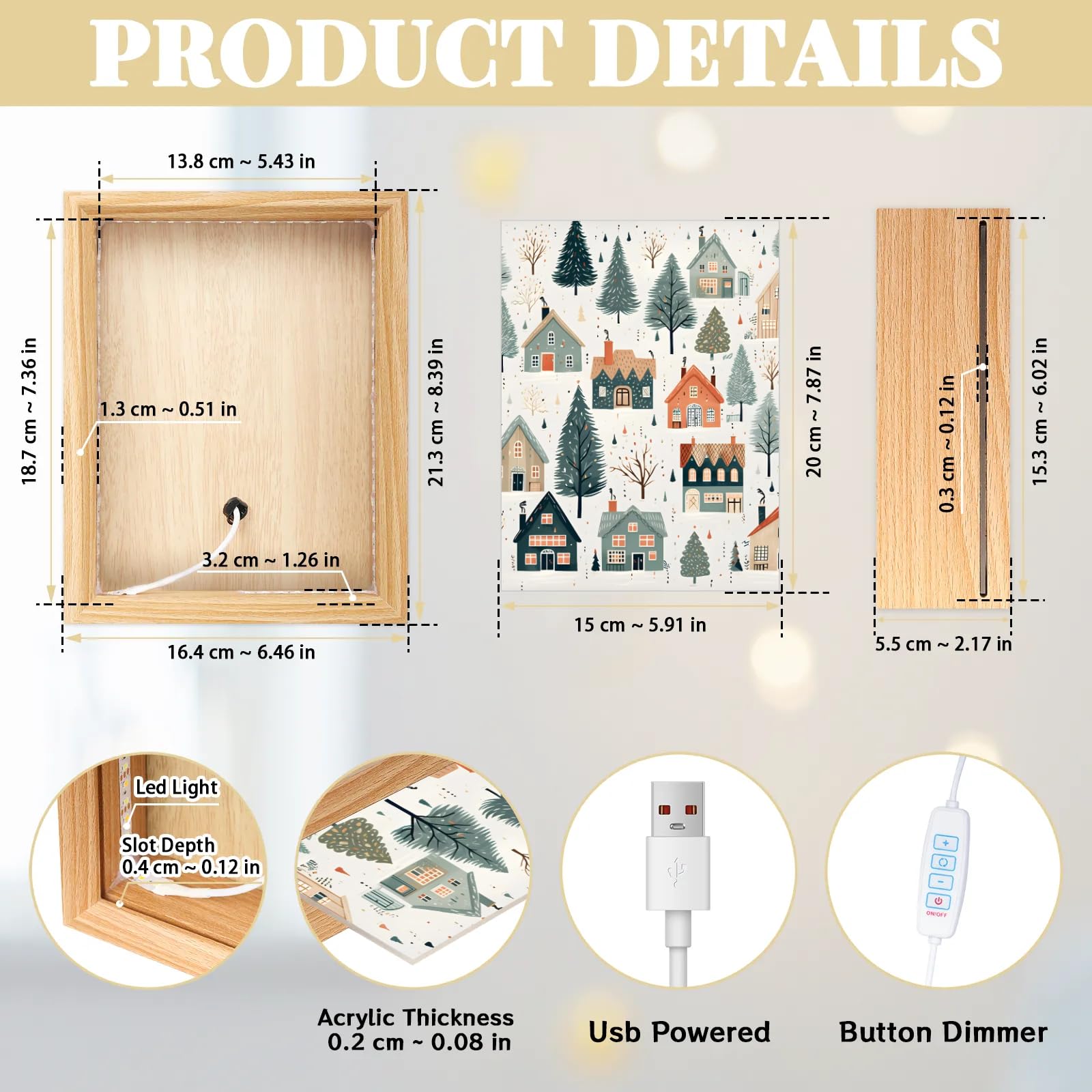 Light Up Painting, Graffiti Forest Wall Art Picture Light Magical Forest Light Up Desktop Art Decor, 10 Brightness, USB Powered, 3 Lighting Modes, Anxiety Relief Gift for Bedroom Home - Without Frame