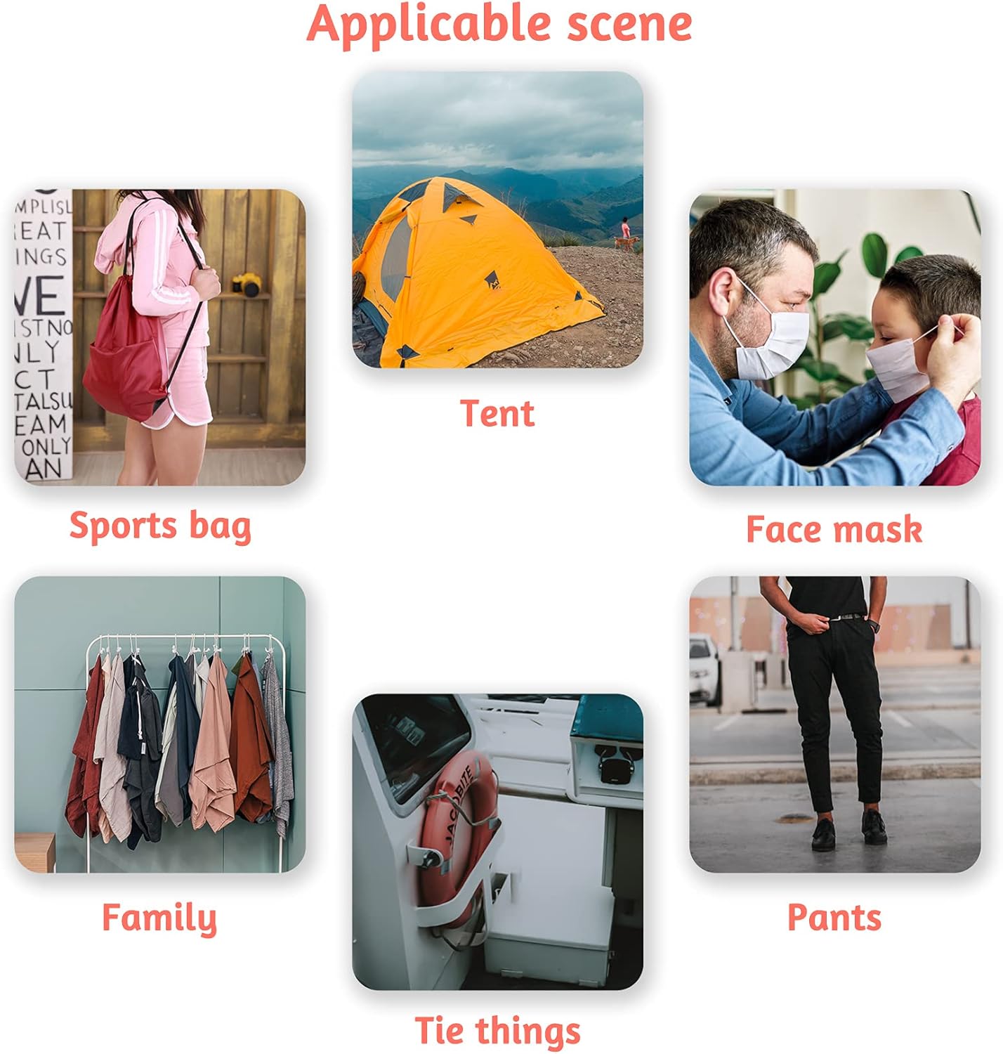 100Pcs Spring Cord Lock, Toggle Stoppers, Single Hole End Round Fastener Buttons Slider, Elastic Drawstring Rope Lock for Camping, Hiking, Backpacks, Shoelace, Sportswear - Image 7