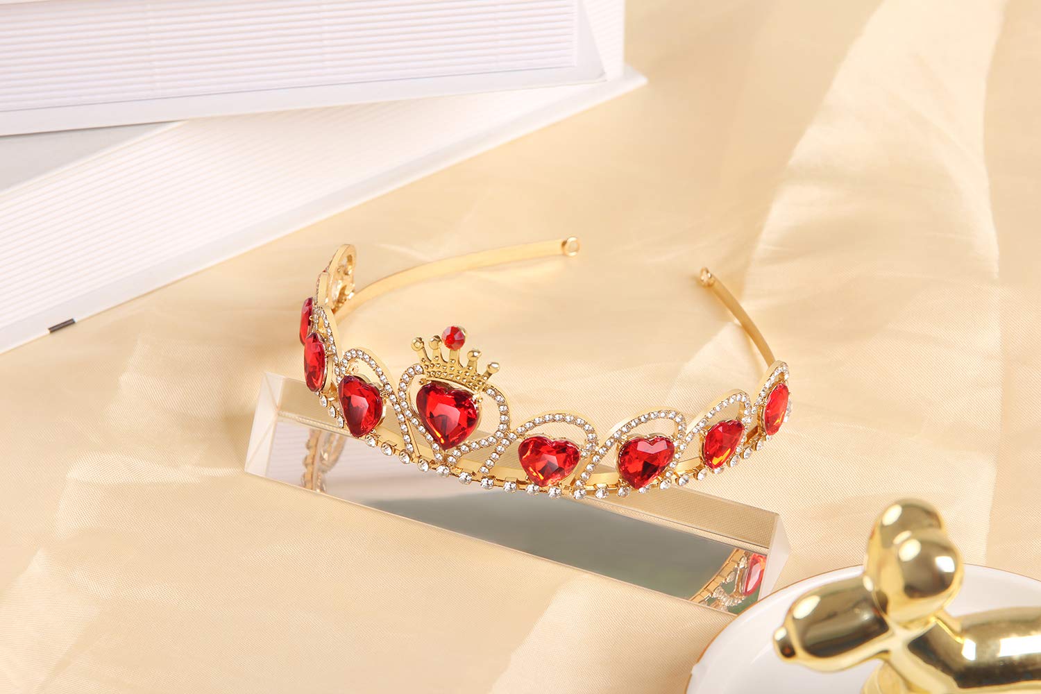 Amazon.com: Descendant Gold Tiara Red Heart Crown and  display picture 1