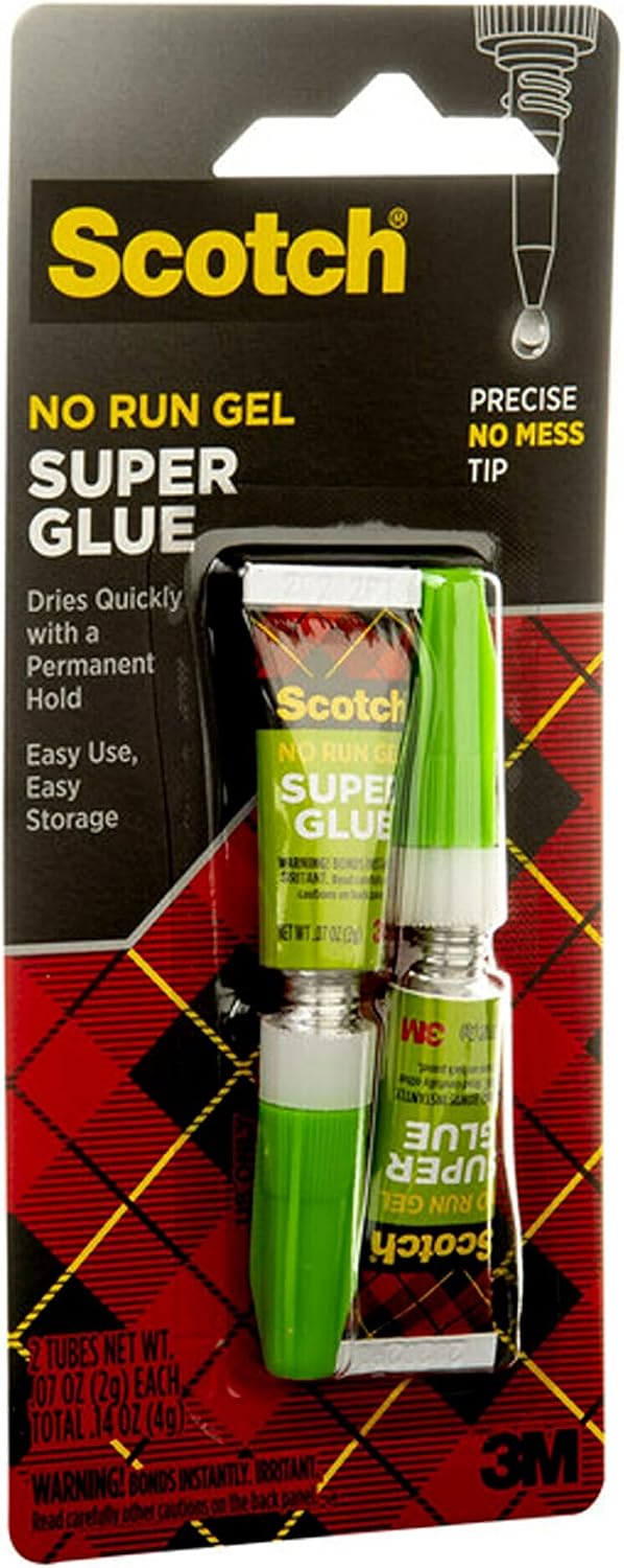 Scotch Super Glue Gel, .07 oz, 2-Pack, Dries Quickly with a Permanent Hold (AD112)