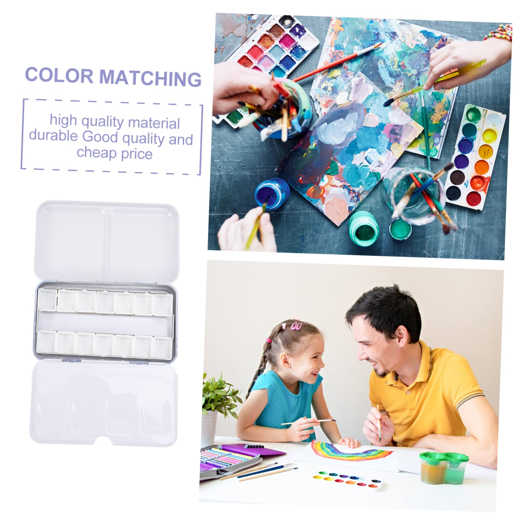 3ensembles Palette De Peinture Vide Boîte De Stockage Pratique pour Pigments Aquarelle avec Compartiments Idéale pour Artistes Amateurs Et Professionnels