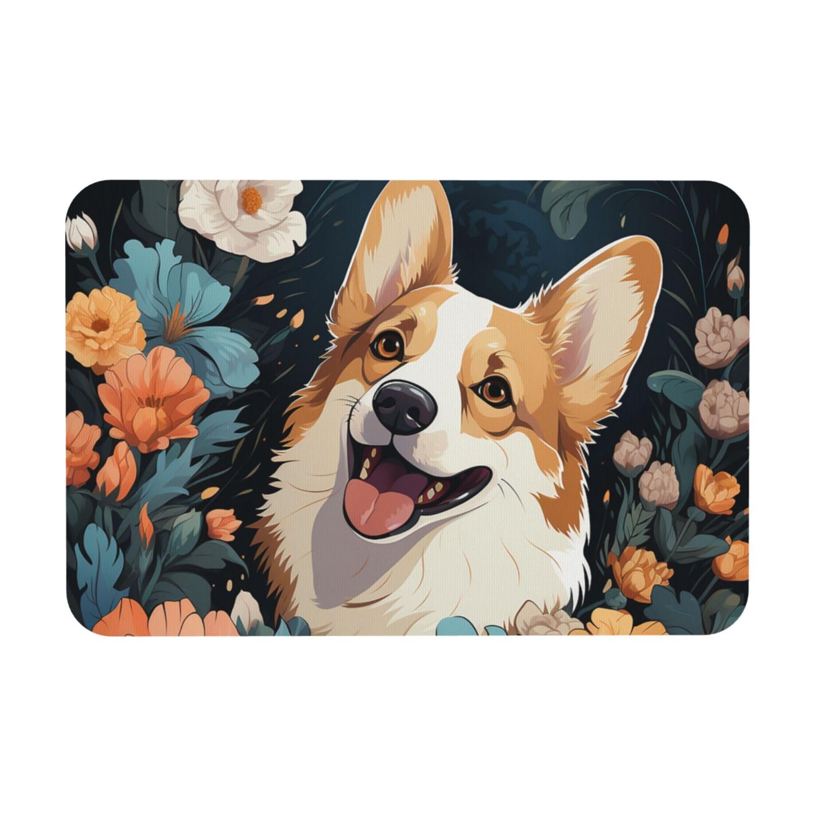 Tapis de bain antidérapant en pierre de diatomée motif Corgi