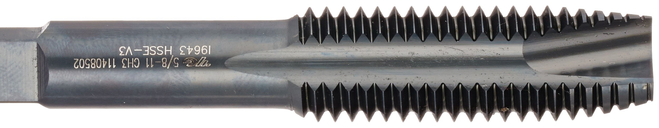 YG-1 IA Series Vanadium Alloy HSS Spiral Pointed Tap, Hardslick Coated, Round Shank with Square End, Plug Chamfer, M4.0-0.7 Thread Size, D4 Tolerance