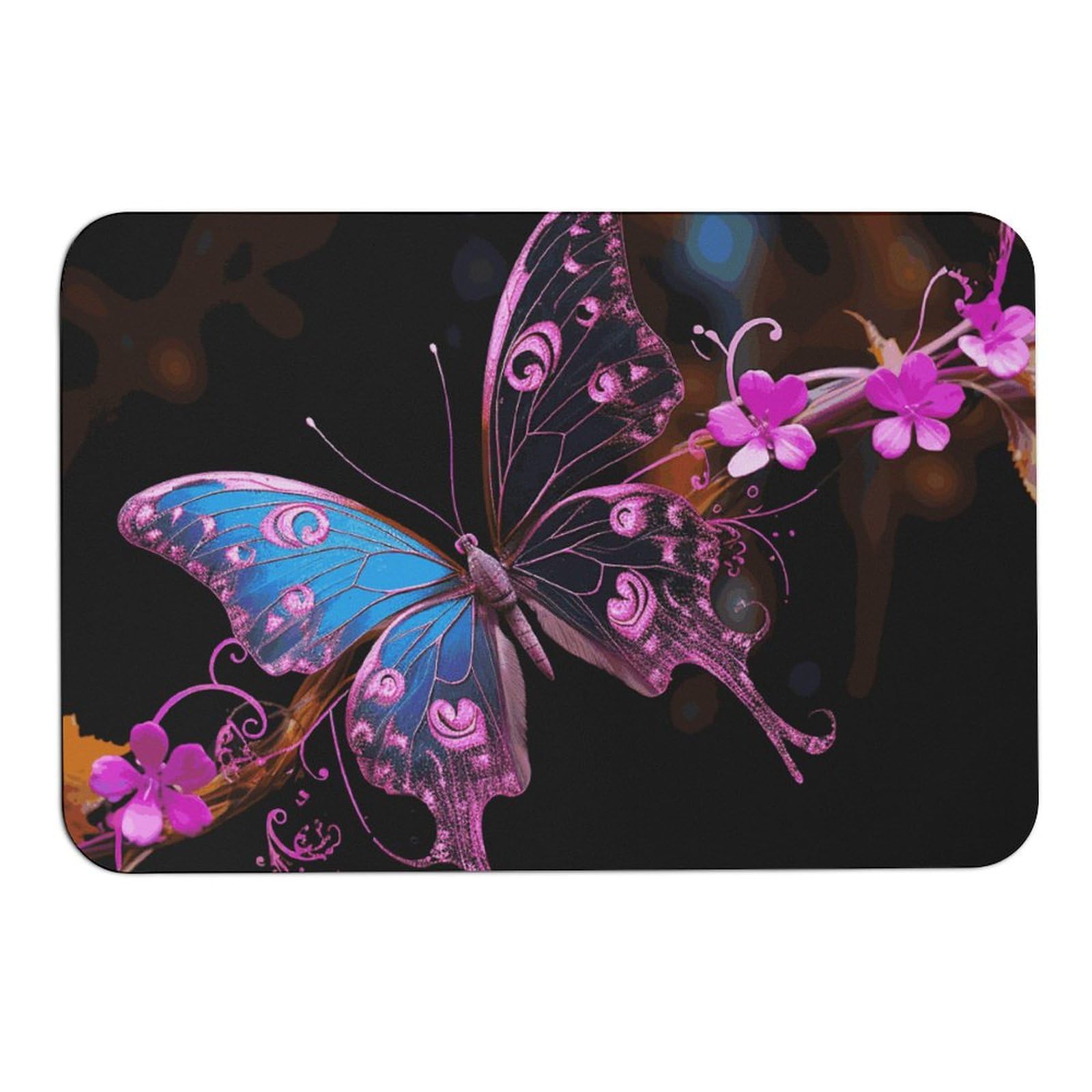 Tapis de sol antidérapant intérieur extérieur 60x40 cm avec joli motif papillon