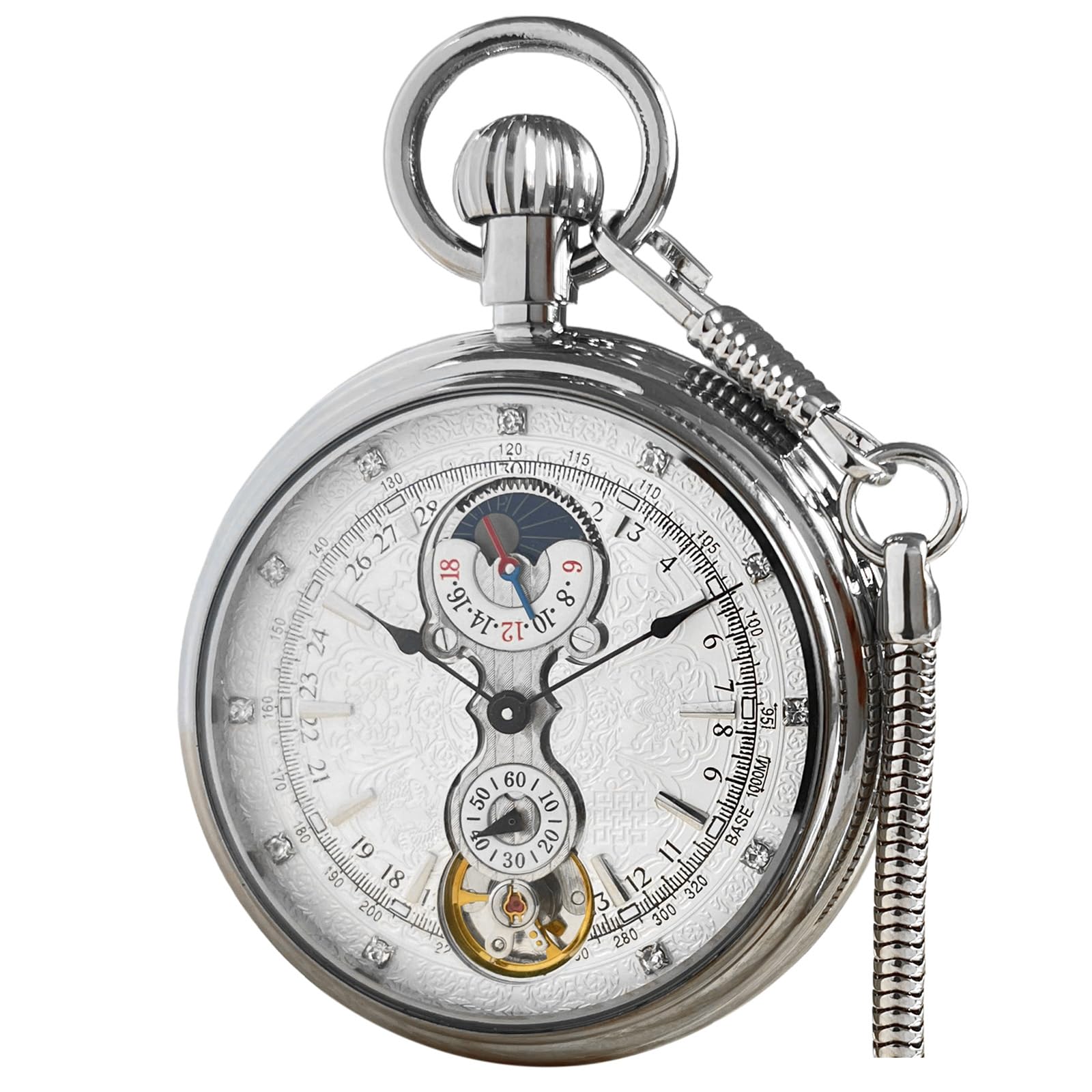 VIGOROSO Classic Mechanical Pocket Watch with Chain