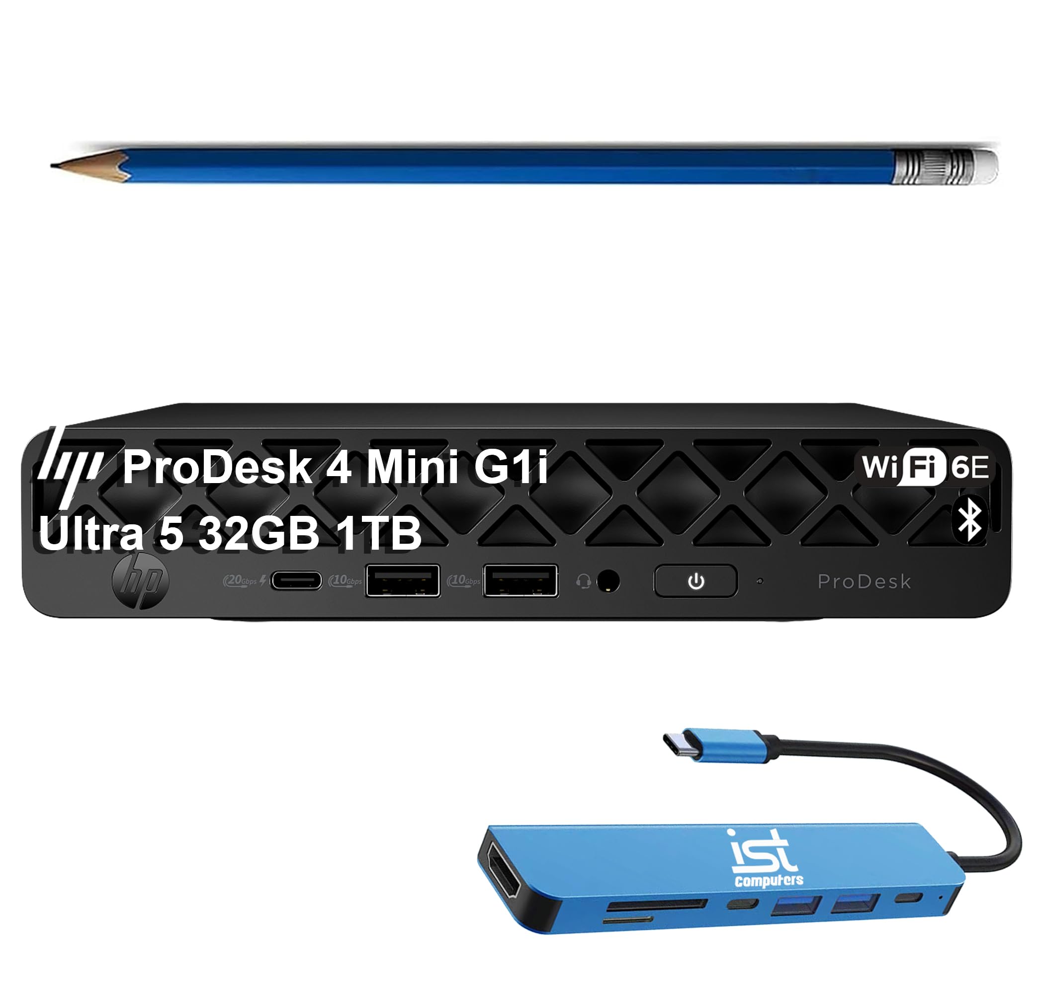 HP ProDesk 4 Mini G1i Desktop (Intel Ultra 5 235T (> Ultra 7 165U), 32GB DDR5, 1TB SSD) Alternative to EliteDesk, Business AI PC, MFF, DisplayPort, 3-Yr WRT, USB C HUB, No Keyboard &amp; Mouse, Win 11 Pro