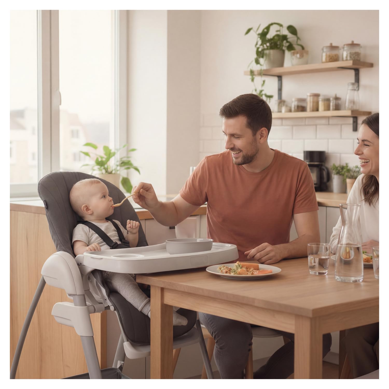 hauck Sit N Relax 3 en 1 Tronas de Bebe Plegables desde Nacimiento hasta 15 kg - con Hamaca para Recién Nacido - Balancín - Arco de Juegos - Bandeja - Ruedas y Cesta - Altura Regulable