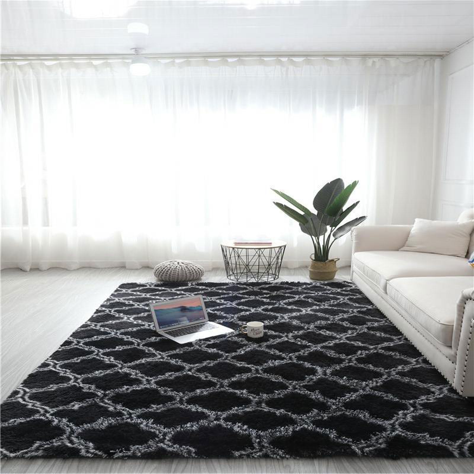 Tapis antidérapant pour sol glissant moderne et doux en peluche