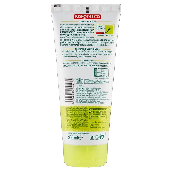 Borotalco Shower Active Cedar and Lime - 200 ml