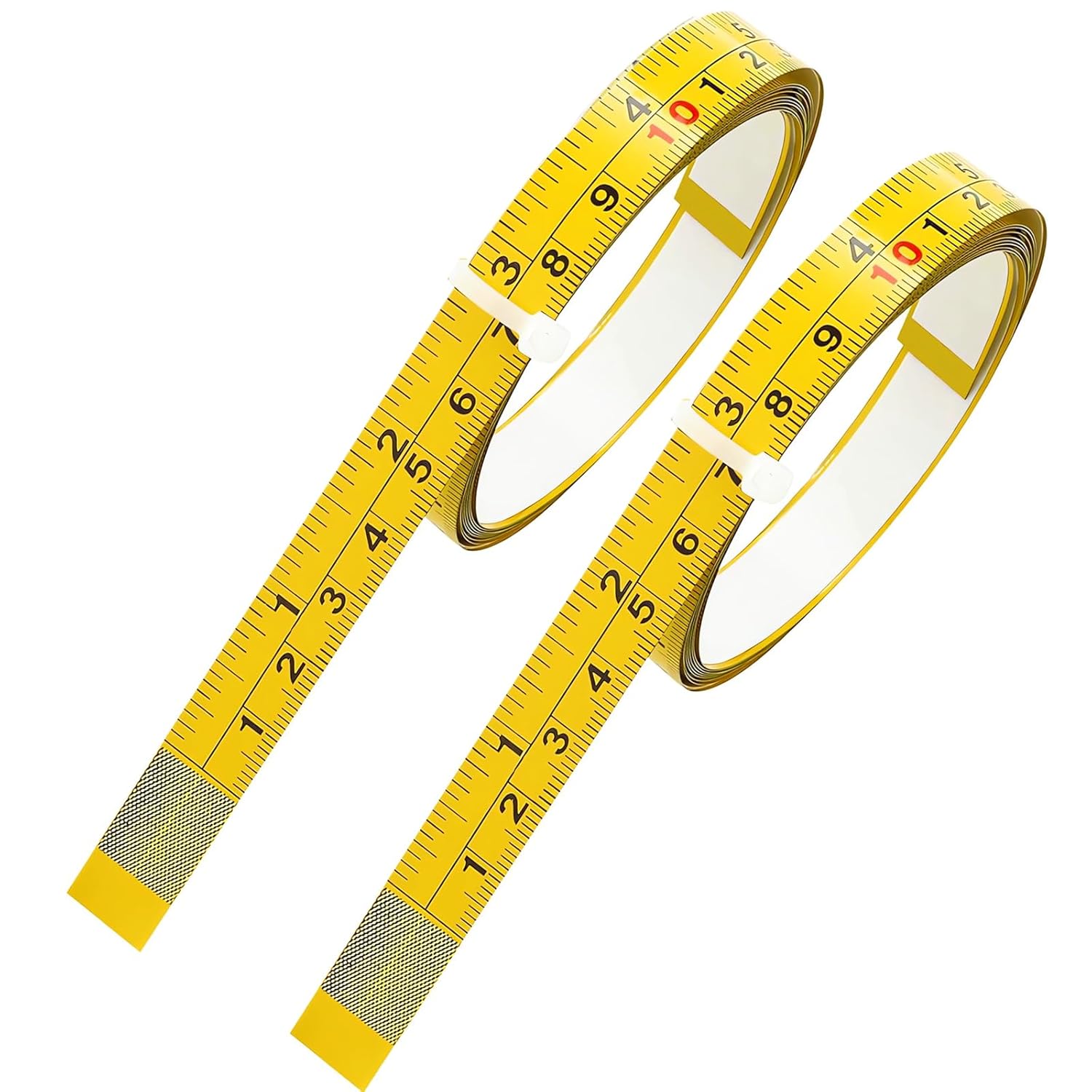 2 Packs Adhesive Measuring Tape, Imperial & Metric Tape Measure Sticker Ruler Adhesive Tape Measure Left to Right Stick on Tape Measures for Workbench, Woodworking, Saw & Drafting, 100cm/39inch Yellow