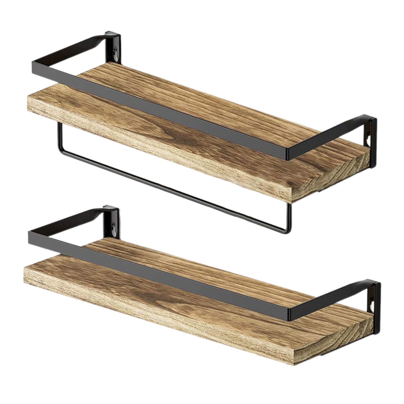 Elnwnnkc Floating Wood Shelves Contemporary Wall Mounted Shelves Wood Floating Storage Holder Rack for Any Room Wall Shelf