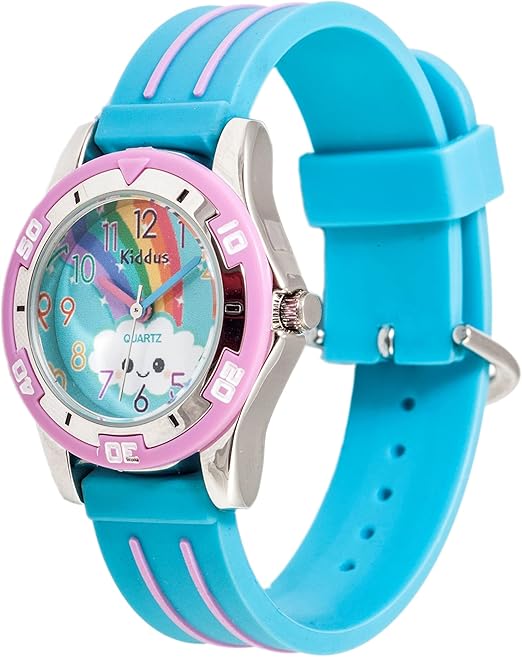Amazon キッダス Kiddus キッズ 腕時計 アナログ クオーツ 防水 海外で大ヒット おしゃれ ガールズ用 レインボー ガールズ腕時計 腕時計 通販