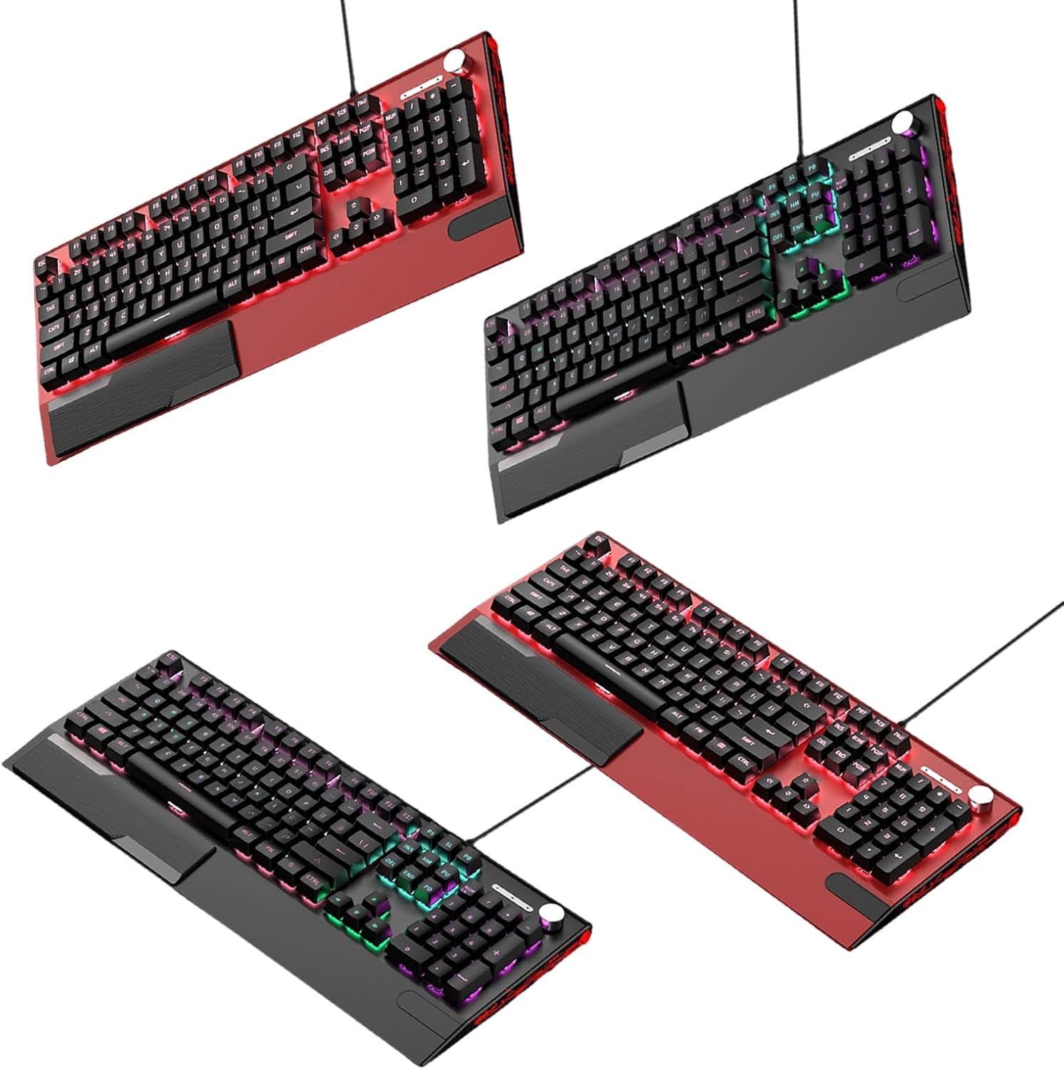 104キーコードUSBメカニカルゲーミングキーボードRGBバックライトNスイッチ強化