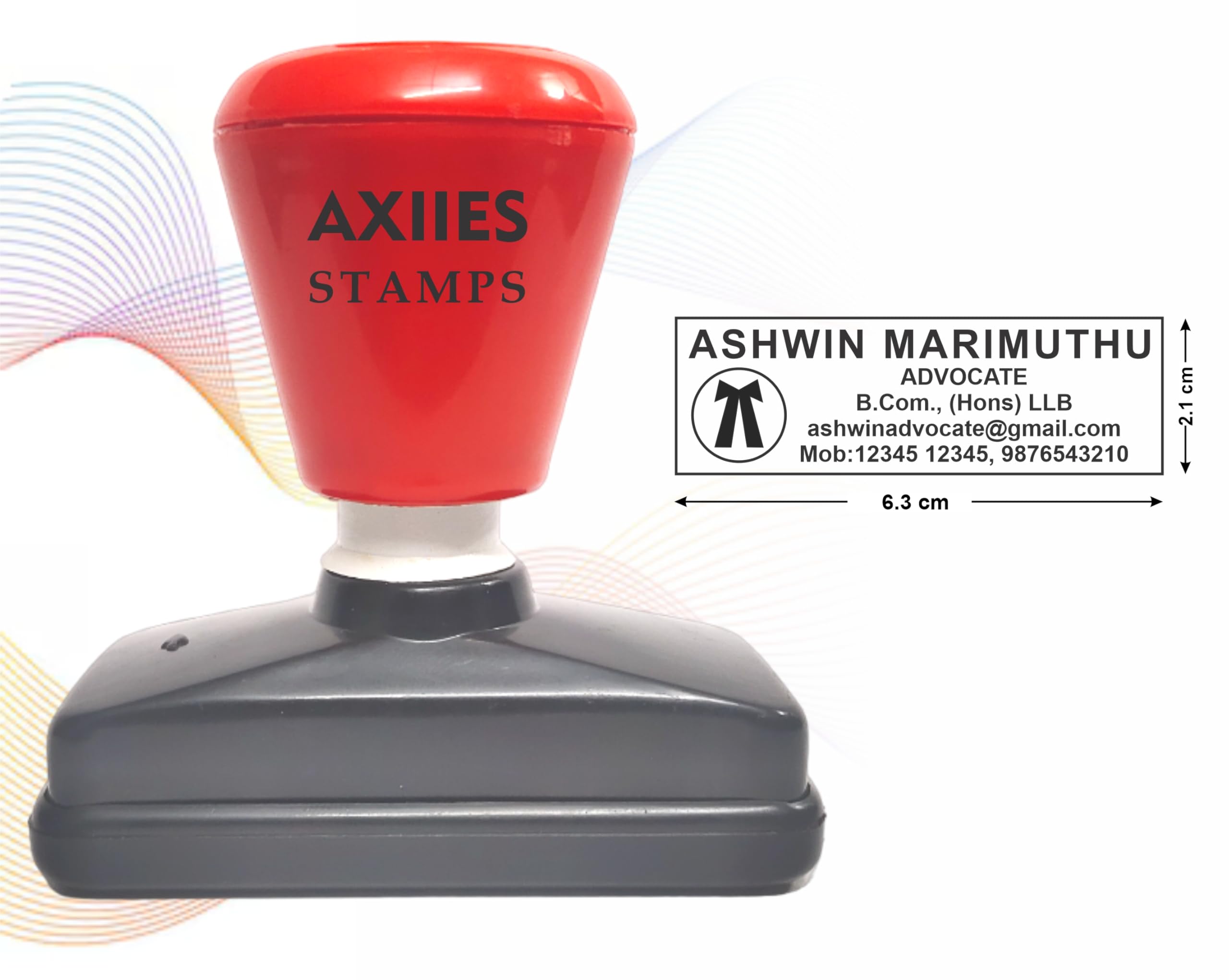 AXIIES Self Ink/Pre Ink Advocate Stamp Customized Rubber Seal