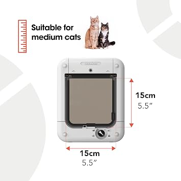 Cat Mate Microchip Activated Cat Flap (360) - ISO and AVID Compatible, Door for Entry Control of up to 30 Cats or Small Dogs, for Single/Multiple Glazing, UPVC, Walls and Wood, White