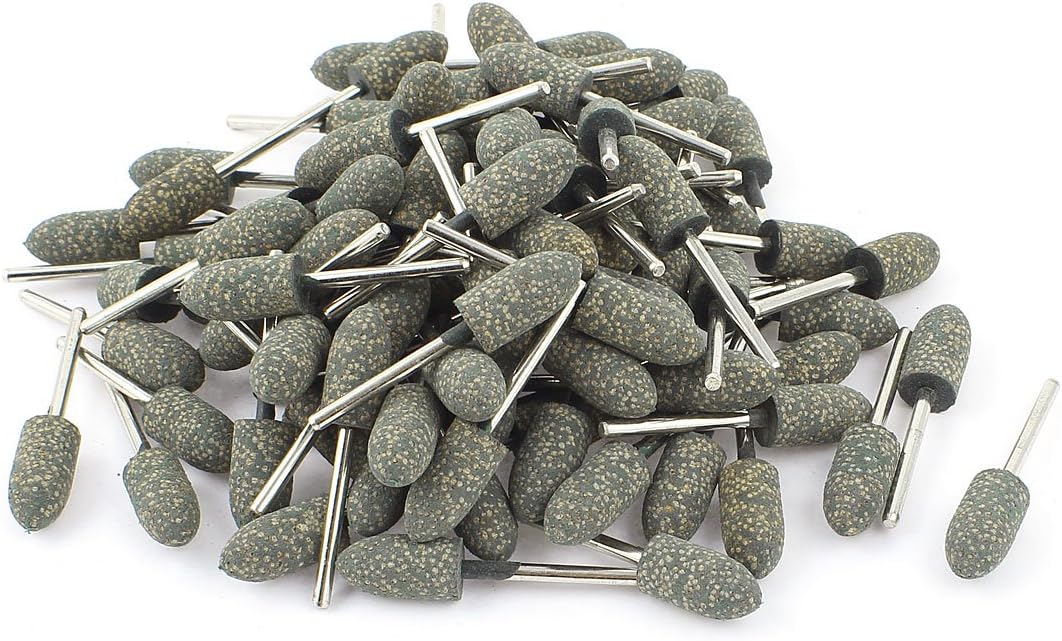 Aexit 3mm Drill Hole Abrasives 10mm Tapered Head Rubber Polishing Mounted Point 100 Pcs Model:71as662qo712