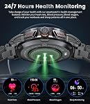Military Smart Watch for Men, 1.43" AMOLED Smartwatch with Bluetooth Calling/AI Voice Assistant,100+ Sports Modes,Health Tracking/Sleep Monitor,400mAh Battery,Fitness Tracker Sports Watch Android/iOS