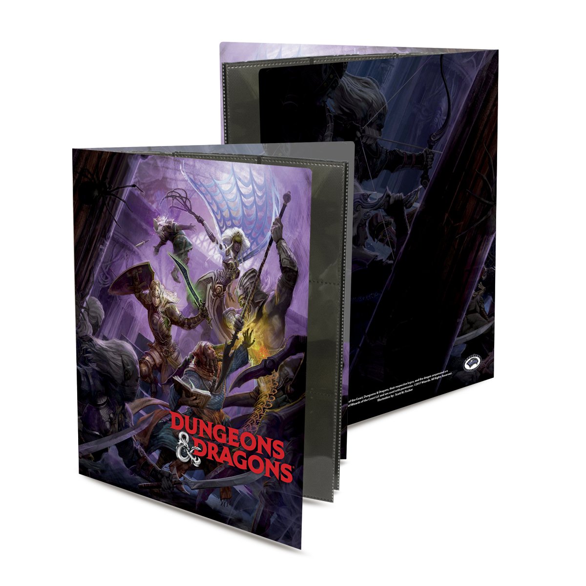Ultra ProCharacter Folio, Dungeons & Dragons, Drow Attack Design, Medium, Plastic or cardboard, 36 card slots + 10 character sheets