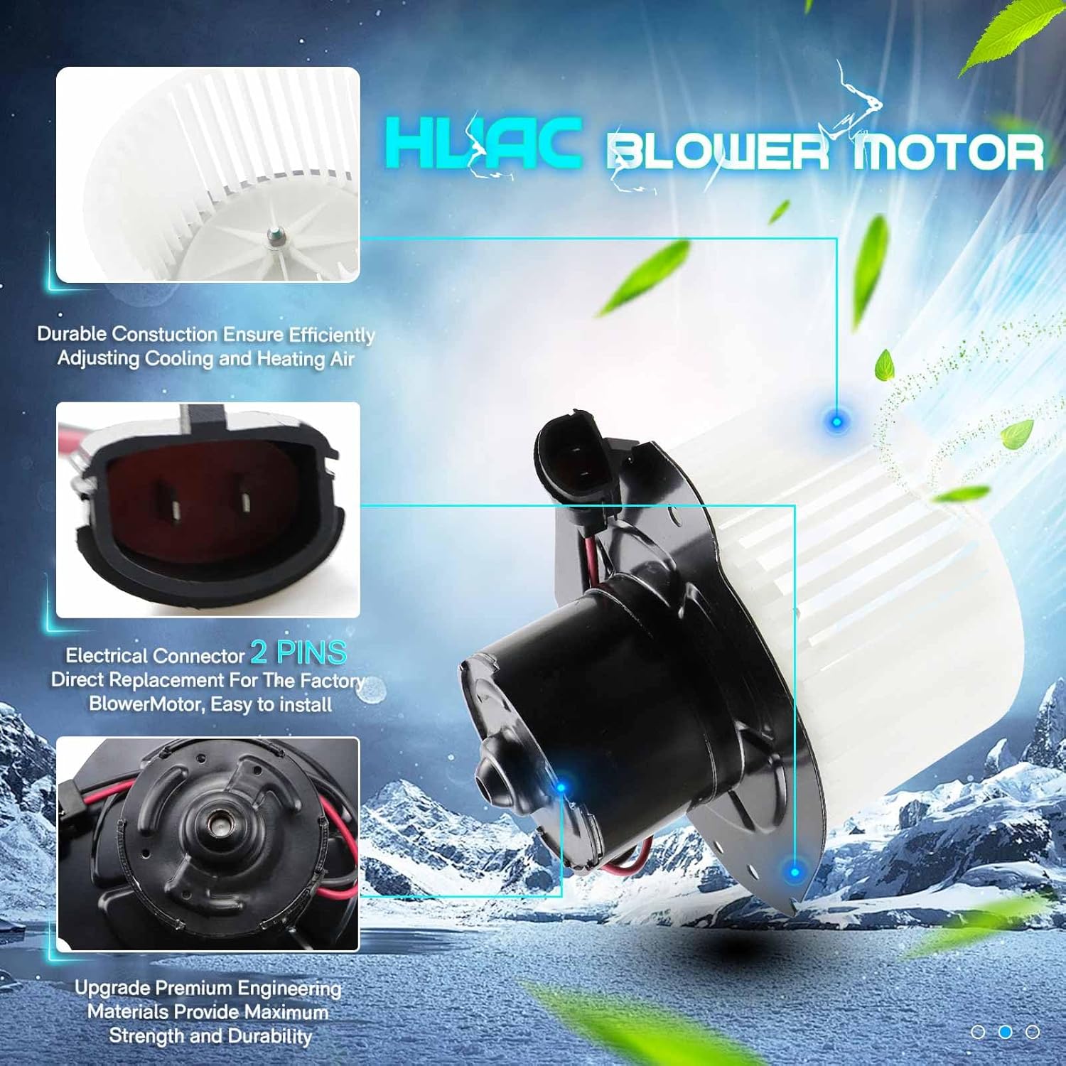 Heater Blower Motor Assembly F47Z 19805 A for 1984-1990 Ford Bronco II, 1991 1992 Ford Explorer, 1983-1994 Ford Ranger 700151