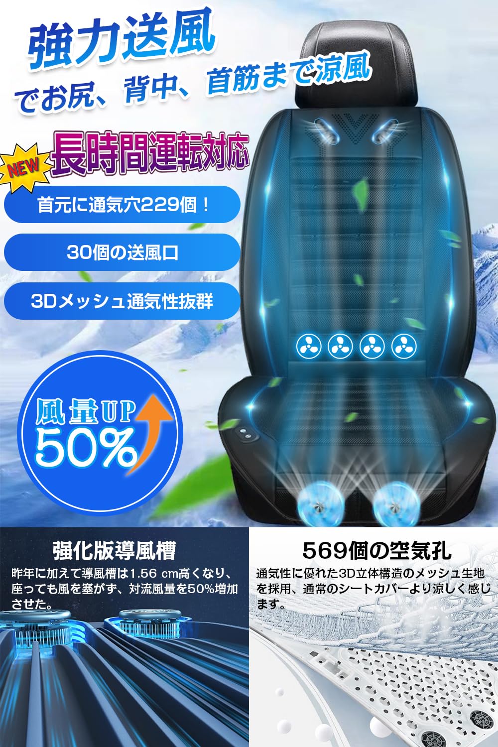 Amazon.co.jp: [自動車整備士監修]クールシート カーシート 【2026風量 