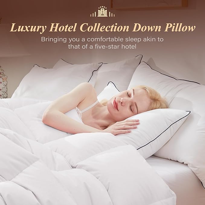 Set 2 Almohadas Pluma de Ganso Queen 20x30 Pulgadas miniatura 2