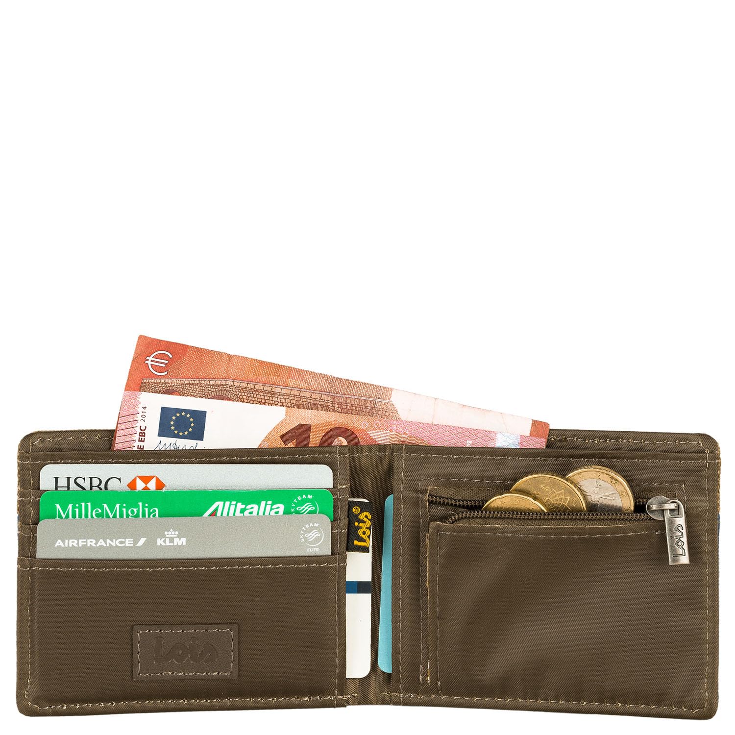 Lois Cartera Juvenil Polipiel Nylon Resistente Chico Deporte Casual Bolsillo Monedero Cremallera