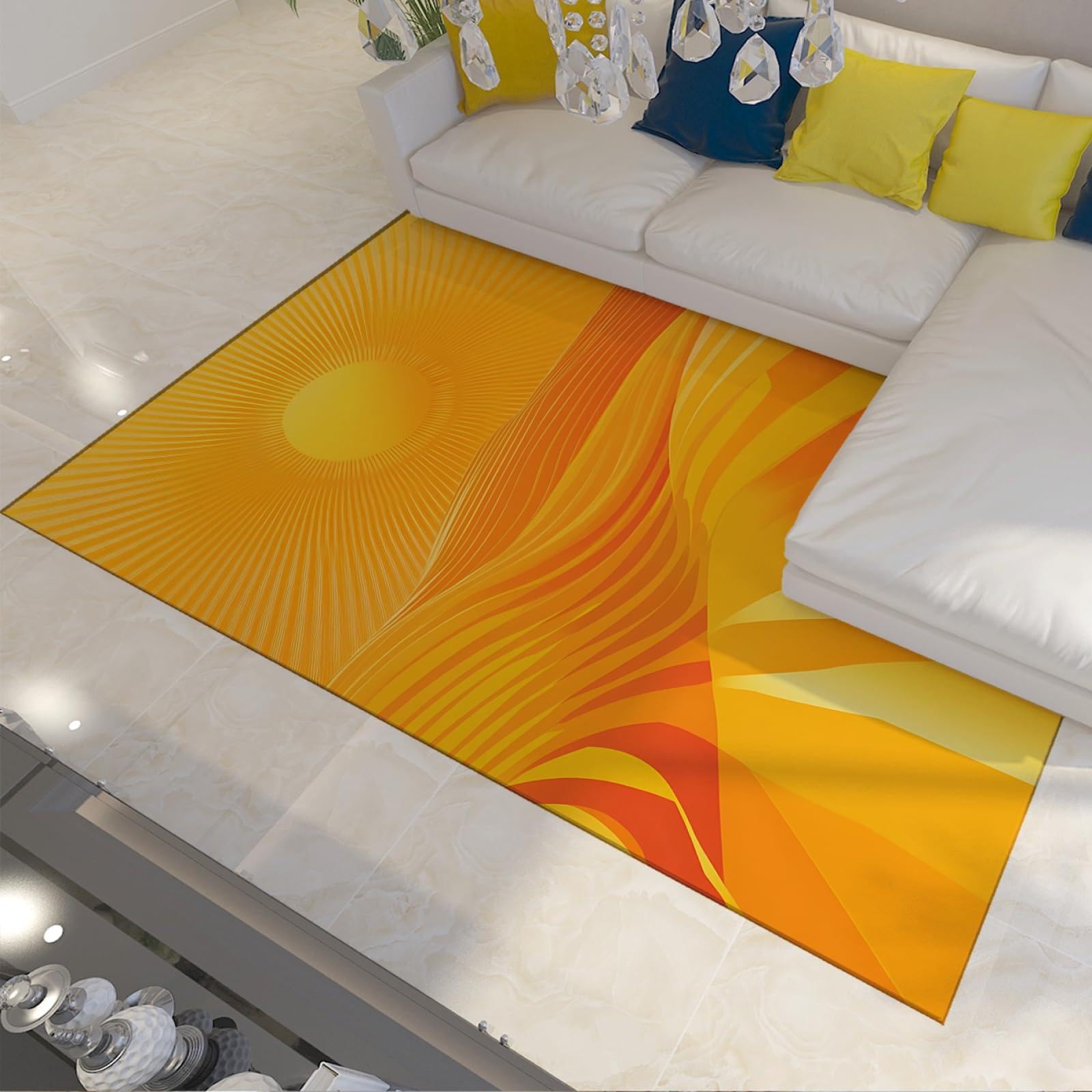 Tapis couloir orange antidérapant 100x150cm pour sécuriser les sols glissants avec style