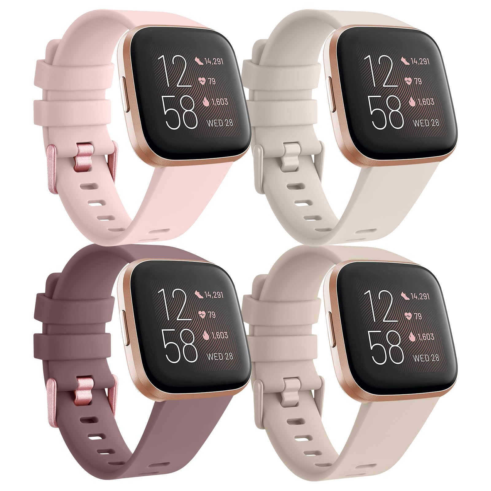 Wanme Ersatzarmband Für Fitbit Versa 2 / Versa Lite – Silikon, Wasserdicht, In 2 Größen