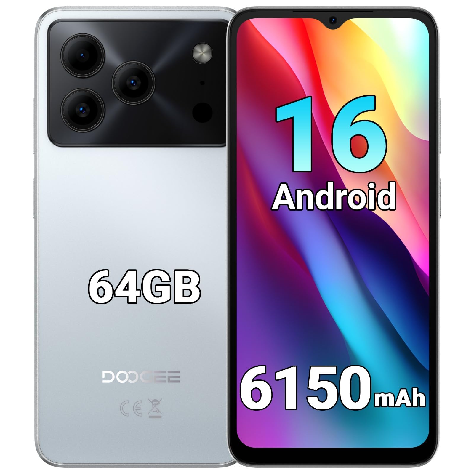 Android16 SIMフリー スマホ 32GB+128GB シルバー 248 Amazon | 【Android16 SIMフリー スマホ 初登場】DOOGEE Note58