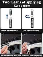 Vista 5 de SYOAUTO Pluma de pintura de retoque de borde plateado para reparación de arañazos, pintura de retoque para llantas de automóvil, color universal